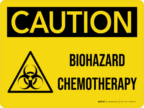 Caution: Biohazard Chemotherapy Landscape - Wall Sign