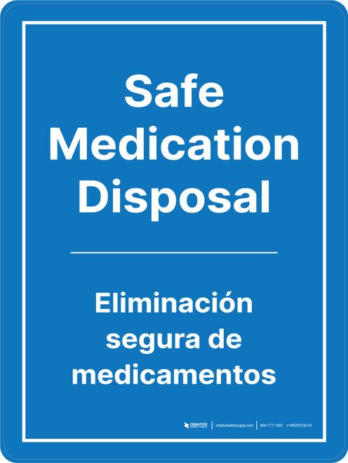 Safe Medication Disposal - Bilingual Spanish Portrait - Wall Sign