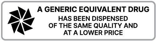 A Generic Equivalent Drug Has Been Dispensed Of The Same Quality And At A Lower Price - Pharmaceutical Auxiliary Label