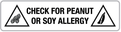 Check For Soy Allergy - Pharmaceutical Auxiliary Label