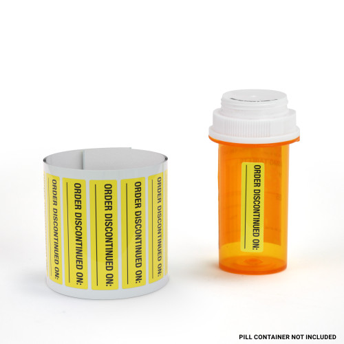 Order Discontinued On - Pharmaceutical Auxiliary Label