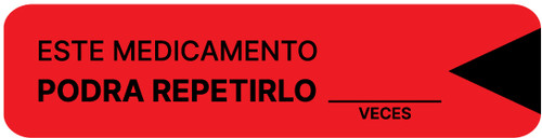 This Prescription May Be Refilled _Times (Write On) (Spanish) - Pharmaceutical Auxiliary Label