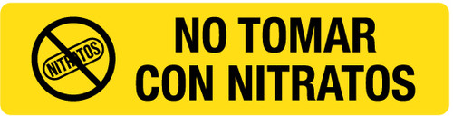 Do Not Take With Nitrates (Spanish) - Pharmaceutical Auxiliary Label