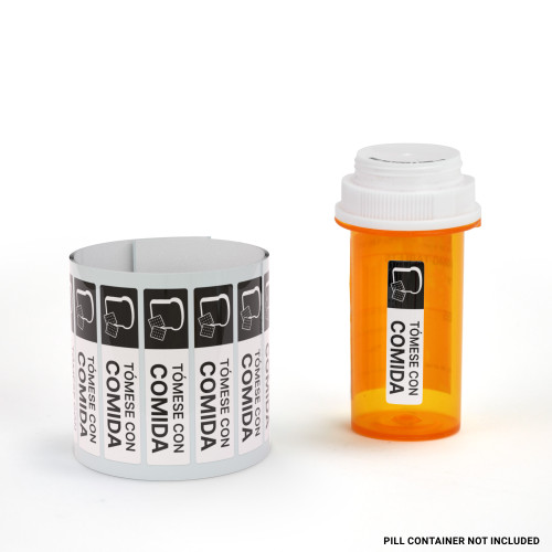 Take With Food (Spanish) - Pharmaceutical Auxiliary Label