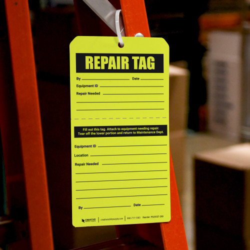 Repair Tag Yellow - Tear-Off Tag