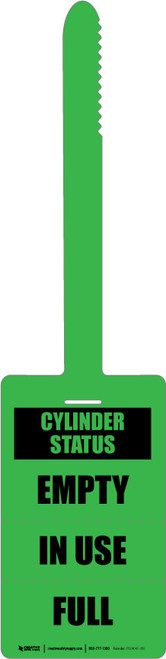 Cylinder Status: Empty/in Use/Full Green - Self-Locking Tear-Off Tag