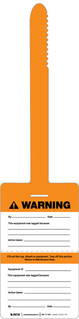 Warning - Self-Locking Tear-Off Tag