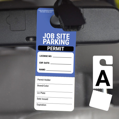 Job Site Parking Permit - Car Permit Tear-Off Tag