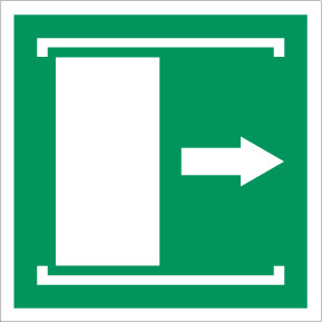 Door Slides Right to Open Safe Condition - IMO Glow Label
