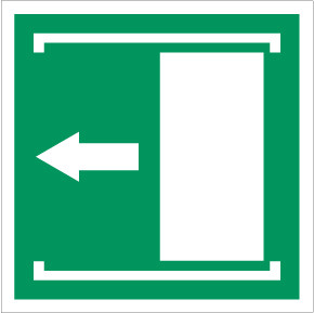 Door Slides Left to Open Safe Condition - IMO Glow Label