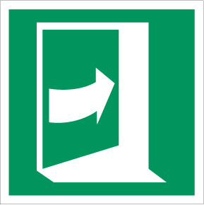 Door Opens by Pushing on the Right-Hand Side Safe Condition - IMO Glow Label