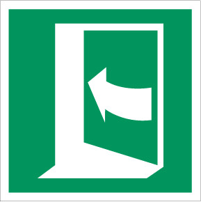 Door Opens by Pushing on the Left-Hand Side Safe Condition - IMO Glow Label