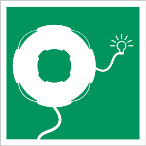 Lifebuoy with Line and Light Safe Condition - IMO Glow Label