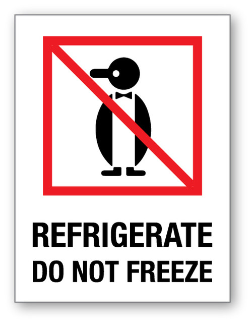 Refrigerate Do Not Freeze With Icon - Shipping Label