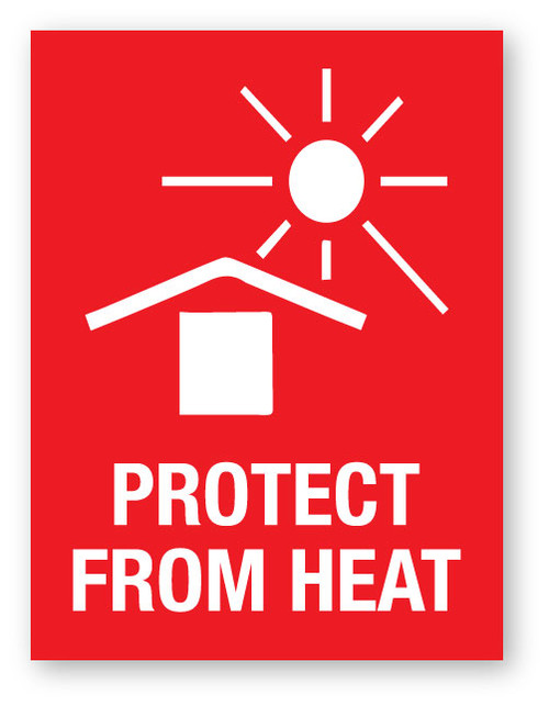 Protect From Heat Red with Icon - Shipping Label