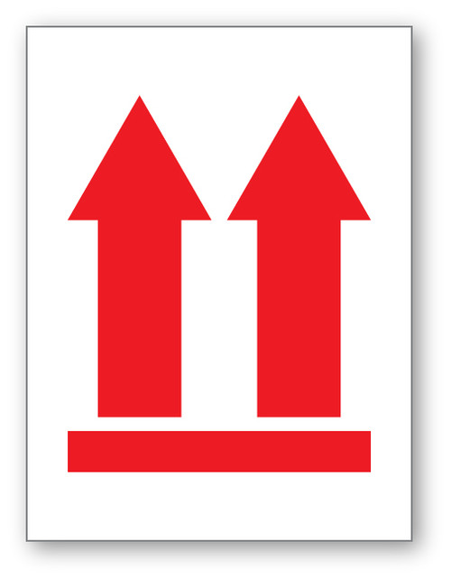 This Way Up Symbol White - Shipping Label