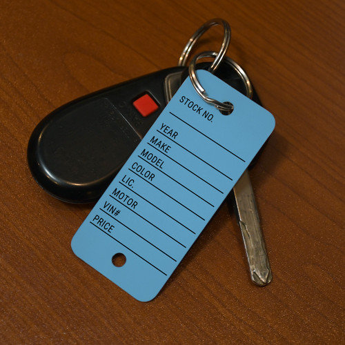 Stock-No. Blue - Auto Dealership Key Tags
