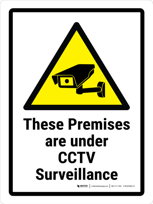 These Premises Are Under CCTV Surveillance Portrait - Wall Sign