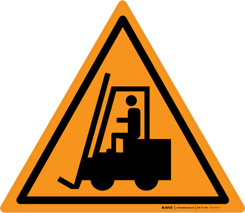 Forklift Icon Orange Yield - Floor Sign