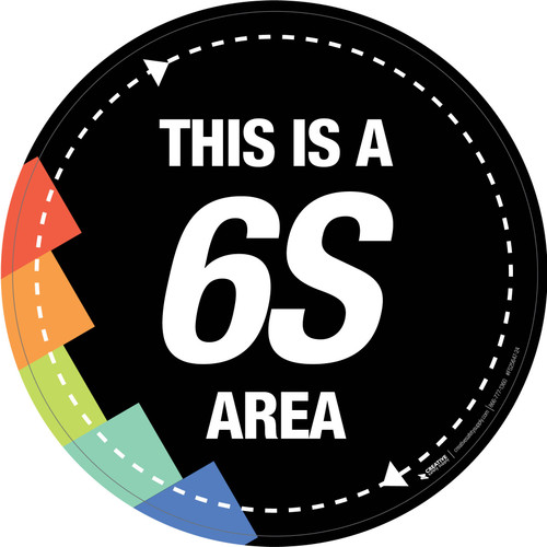 This Is a 6S Area Black Circular - Floor Sign