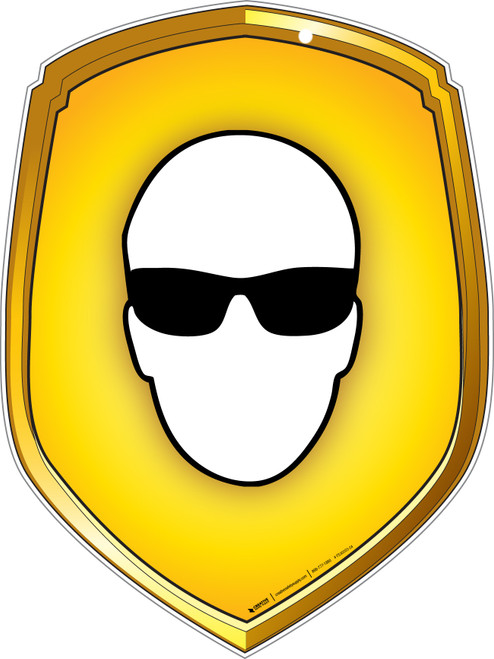 Eye Protection Shield - Floor Sign
