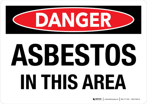 Danger: Asbestos In this Area Landscape - Wall Sign