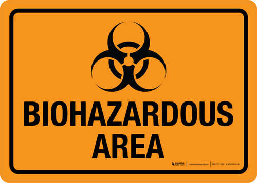 Biohazardous Area with Icon Landscape - Wall Sign