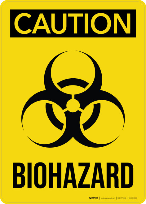 Caution: Biohazard with Icon Portrait - Wall Sign