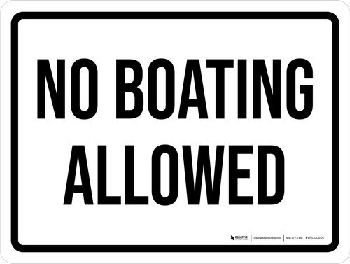 No Boating Allowed Landscape - Wall Sign