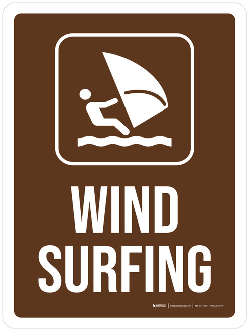 Wind Surfing Brown with Icon Portrait - Wall Sign