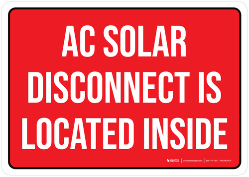 AC Solar Disconnect Is Located Inside Red Landscape - Wall Sign