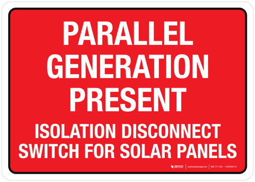 Parallel Generation Present Isolation Disconnect Switch For Solar Panels Red Landscape - Wall Sign