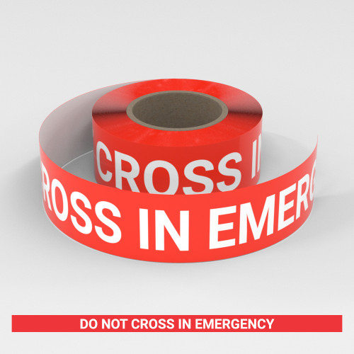 Do Not Cross In Emergency - Smart Stripe Inline Printed Floor Tape