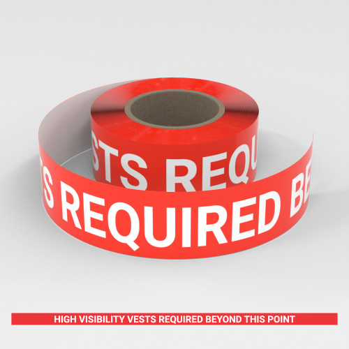 High Visibility Vests Required Beyond This Point - Smart Stripe Inline Printed Floor Tape
