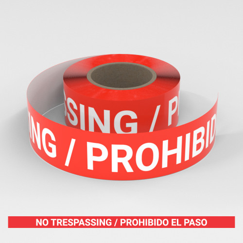 No Trespassing / Prohibido El Paso (Bilingual Spanish) - Smart Stripe Inline Printed Floor Tape