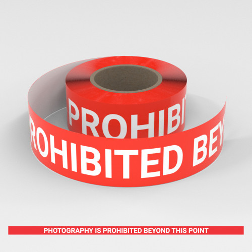 Photography Is Prohibited Beyond This Point - Smart Stripe Inline Printed Floor Tape