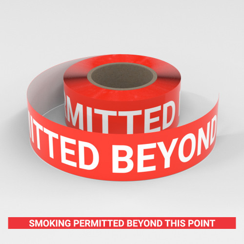 Smoking Permitted Beyond This Point - Smart Stripe Inline Printed Floor Tape