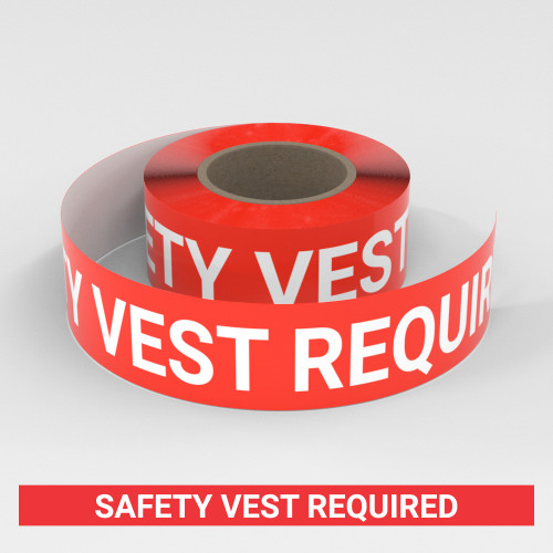 Safety Vest Required - Smart Stripe Inline Printed Floor Tape