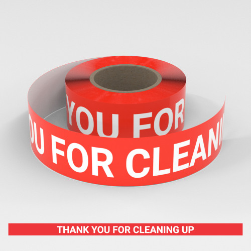 Thank You For Cleaning Up - Smart Stripe Inline Printed Floor Tape