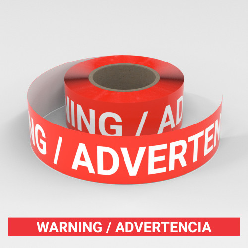 Warning / Advertencia (Bilingual Spanish) - Smart Stripe Inline Printed Floor Tape