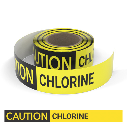Caution: Chlorine - Smart Stripe Inline Printed Floor Tape
