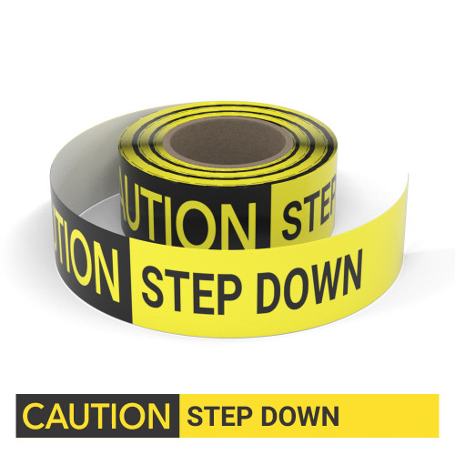 Caution: Step Down - Smart Stripe Inline Printed Floor Tape