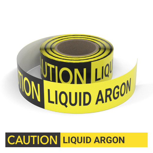 Caution: Liquid Argon - Smart Stripe Inline Printed Floor Tape