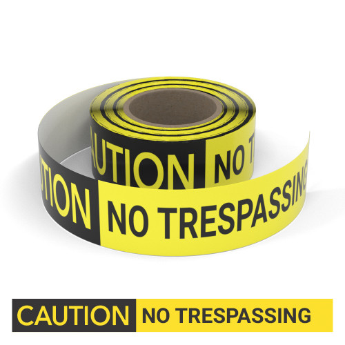 Caution: No Trespassing - Smart Stripe Inline Printed Floor Tape