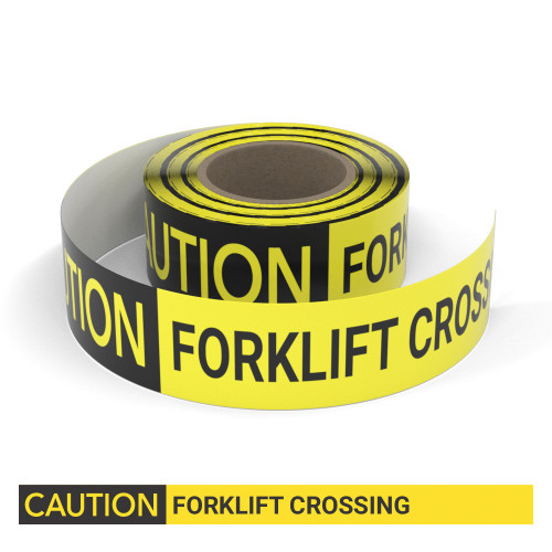 Caution: Forklift Crossing - Smart Stripe Inline Printed Floor Tape