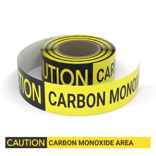 Caution: Carbon Monoxide Area - Smart Stripe Inline Printed Floor Tape