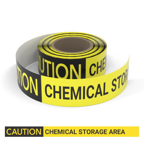Caution: Chemical Storage Area - Smart Stripe Inline Printed Floor Tape