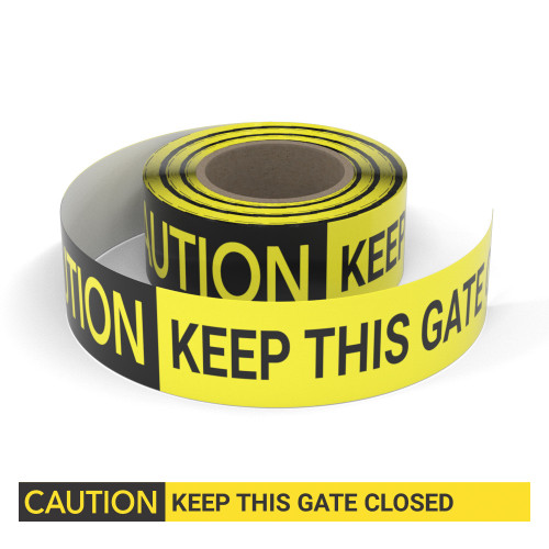 Caution: Keep This Gate Closed - Smart Stripe Inline Printed Floor Tape