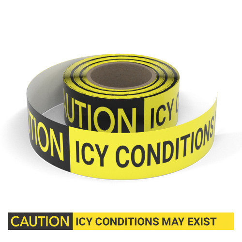 Caution: Icy Conditions May Exist - Smart Stripe Inline Printed Floor Tape