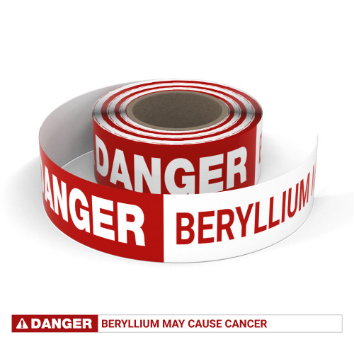 Danger: Beryllium May Cause Cancer - Smart Stripe Inline Printed Floor Tape